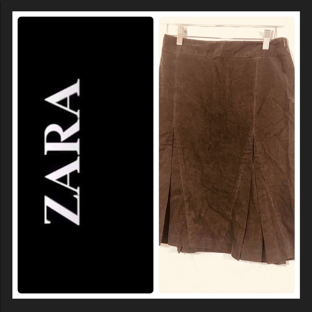Zara brown velvet velour mini skirt